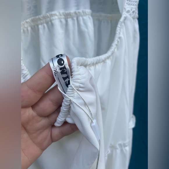 White Lace Trim Dress NWT - Picture 4 of 5